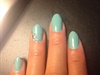 Teal Almond Nails
