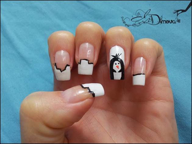 Penguin french manicure