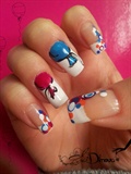 French nails with ballon