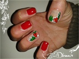 Red Christmas manicure