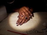 Acrylic with black french manicure
