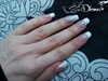 French manicure with gem