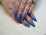 Blue Stilettos with Cherry Blossoms