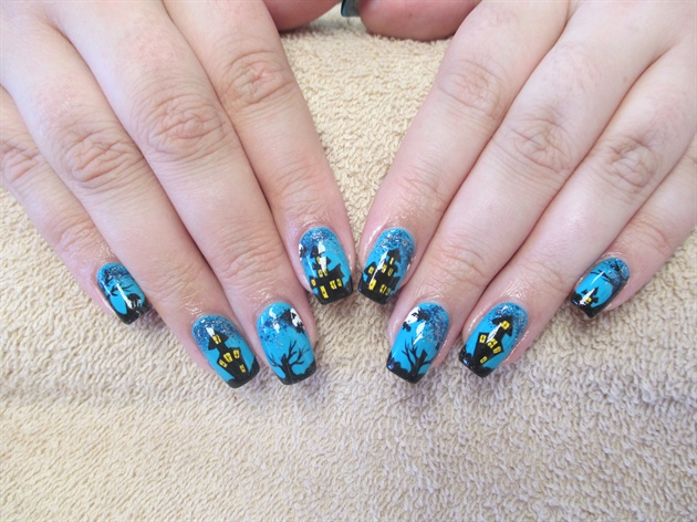 Halloween nail art freehand (from 2015)
