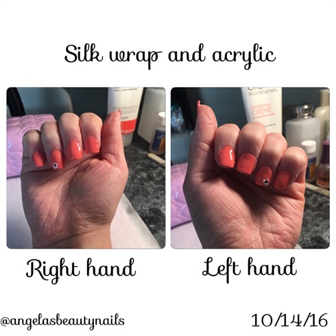 Silk Wrap And Acrylic Nails With A Tip!!