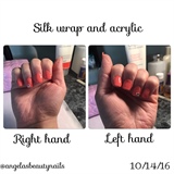 Silk Wrap And Acrylic Nails With A Tip!!