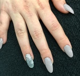 Gray Almond Nails 