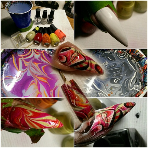 Double dipped water marble tutorial