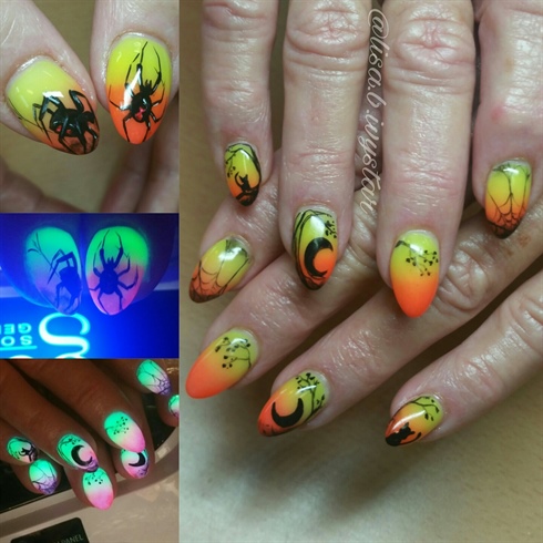 Halloween art and glow nails