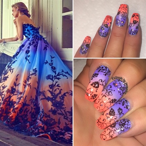 Dress Inspired nails 