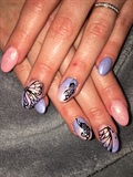 Pastel Butterfly Nails