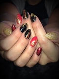 Black Red And Gold Leaf