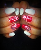 Red And White Snowflakes 