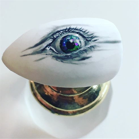 Handpainted Dimentional Eye Art Nail 