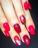 Red With Foil And Handpainted Lace