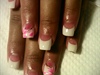 white tips with pink flowers