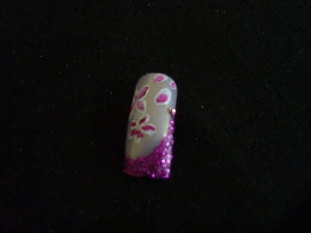 pink glitter with flowers