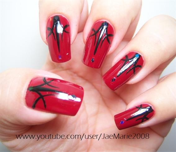 Dark Red Sexy Nails-Halloween Design