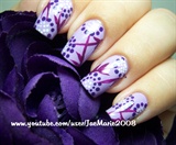 Purple Floral Abstract Nail Design