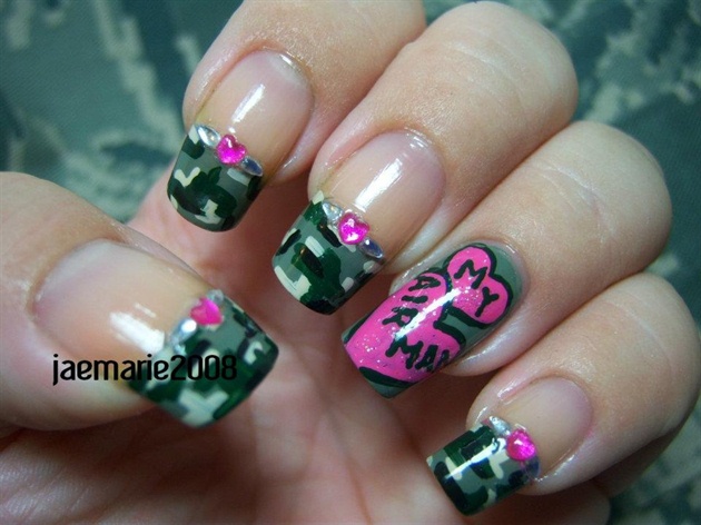 I Heart My Soldier! Nail Design