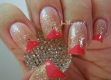 Edgy  Geometric Glitter Glam-Prom Nails