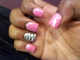 pink nail with zebra