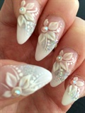 Almond Shaped 3d Wedding Nails