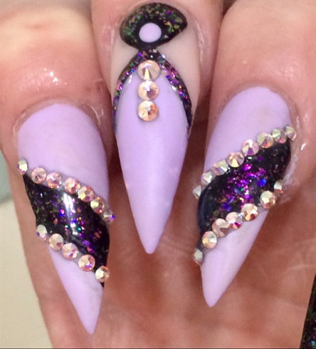 Purple Stiletto Nails 