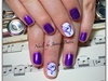 Purple Musical Heart Nails