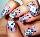 3d Flower gradation nail art