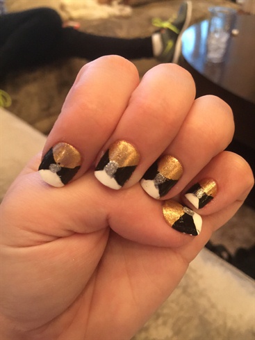 White &amp; Gold with Black &quot;Bows&quot;