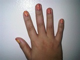 pink and yellow candy nail marbling