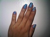 blue wave - blue and white nail marbling