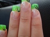 Neon Green French Tip W/ Design