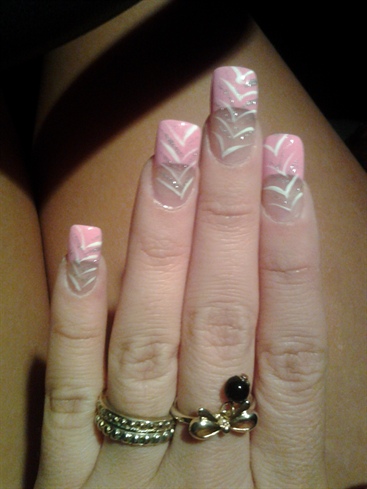 Feather Design Over Pink French