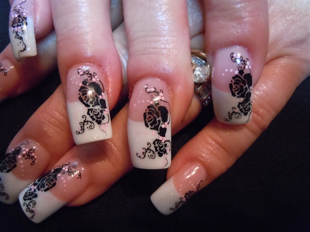3. Stunning Airbrushed Rose Nail Art Ideas - wide 1
