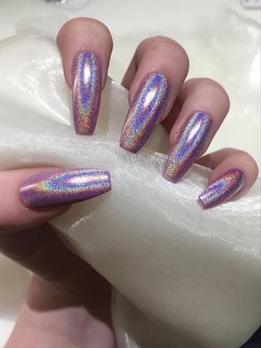 Long Holographic nails 😍