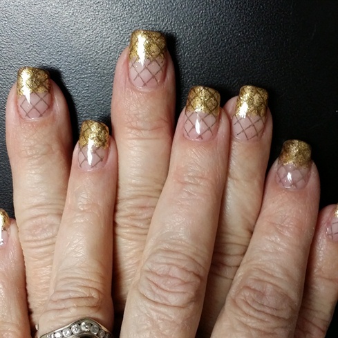 gold glitter fishnet