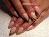 beige gel polish with foile french 