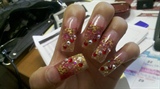 Red &amp; Gold Nails