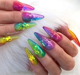 Rainbow long nails