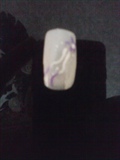 Purple Abstract flower nail design