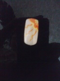 Orange Flower nail design