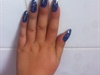 Blue and gold nail design