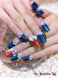 Colorful glitters nail