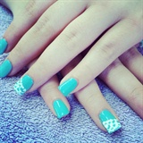 Blue Dainty Lace nails
