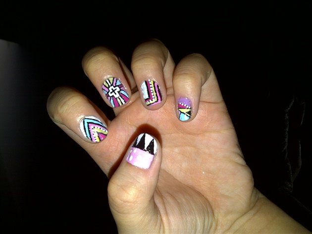 colourful abstract nails