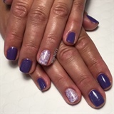 Purple Floral Gel Manicure