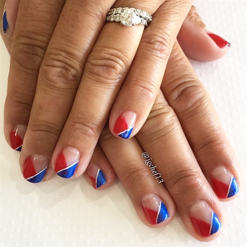 Red, White &amp; Blue Gel Manicure