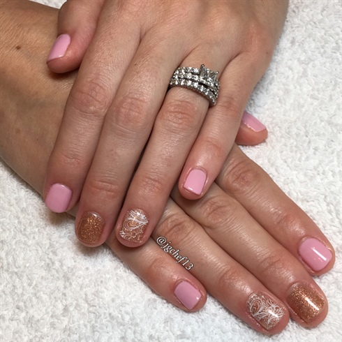Pink &amp; Sparkly Gel Manicure